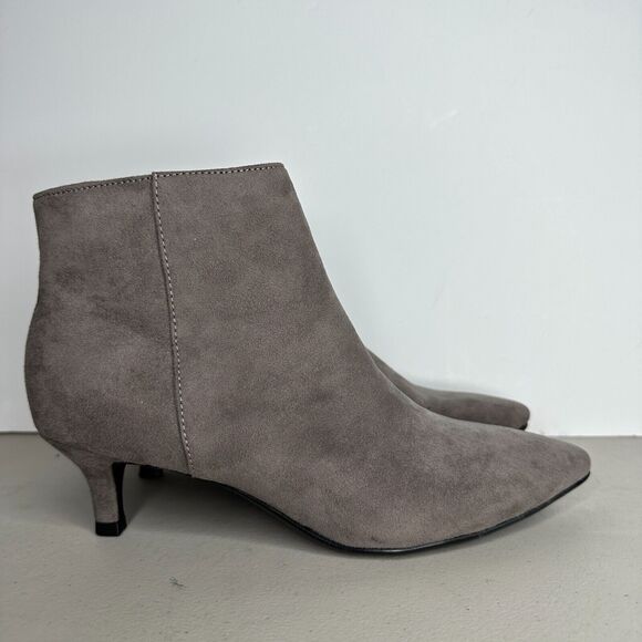 Naturalizer Giselle Modern Grey Fabric Pointed Toe Ankle Boots Women 6M NWB - Picture 4 of 11